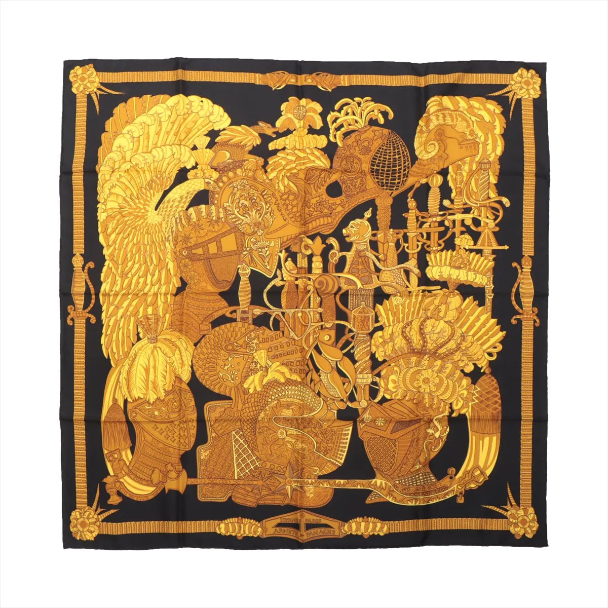 Hermès Carré 90 "ARMETS en PANACHE" Foulard en soie