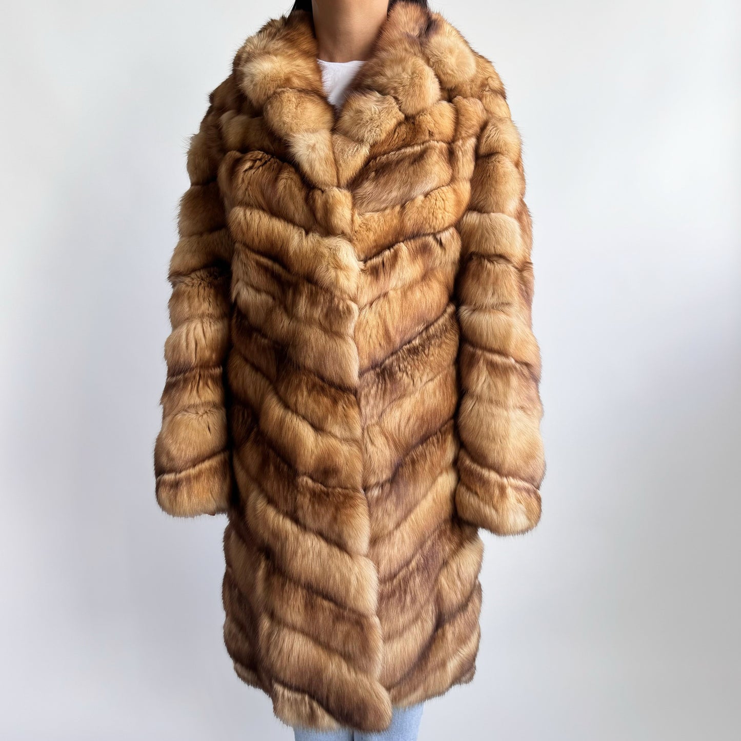 Vintage Christian Dior Paris Golden Marten Fur Coat