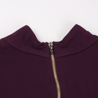 Roland Mouret Deep V-Neck Fitted Midi Dress in Plum – EU 34