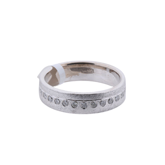 Non Signe / Unsigned 14K White Gold Ring with 30 Natural Diamonds