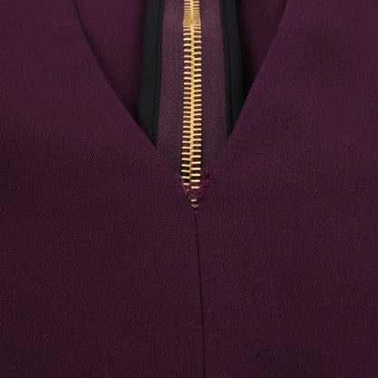 Robe mi-longue ajustée à décolleté en V profond Roland Mouret, prune – EU 34