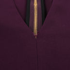 Roland Mouret Deep V-Neck Fitted Midi Dress in Plum – EU 34