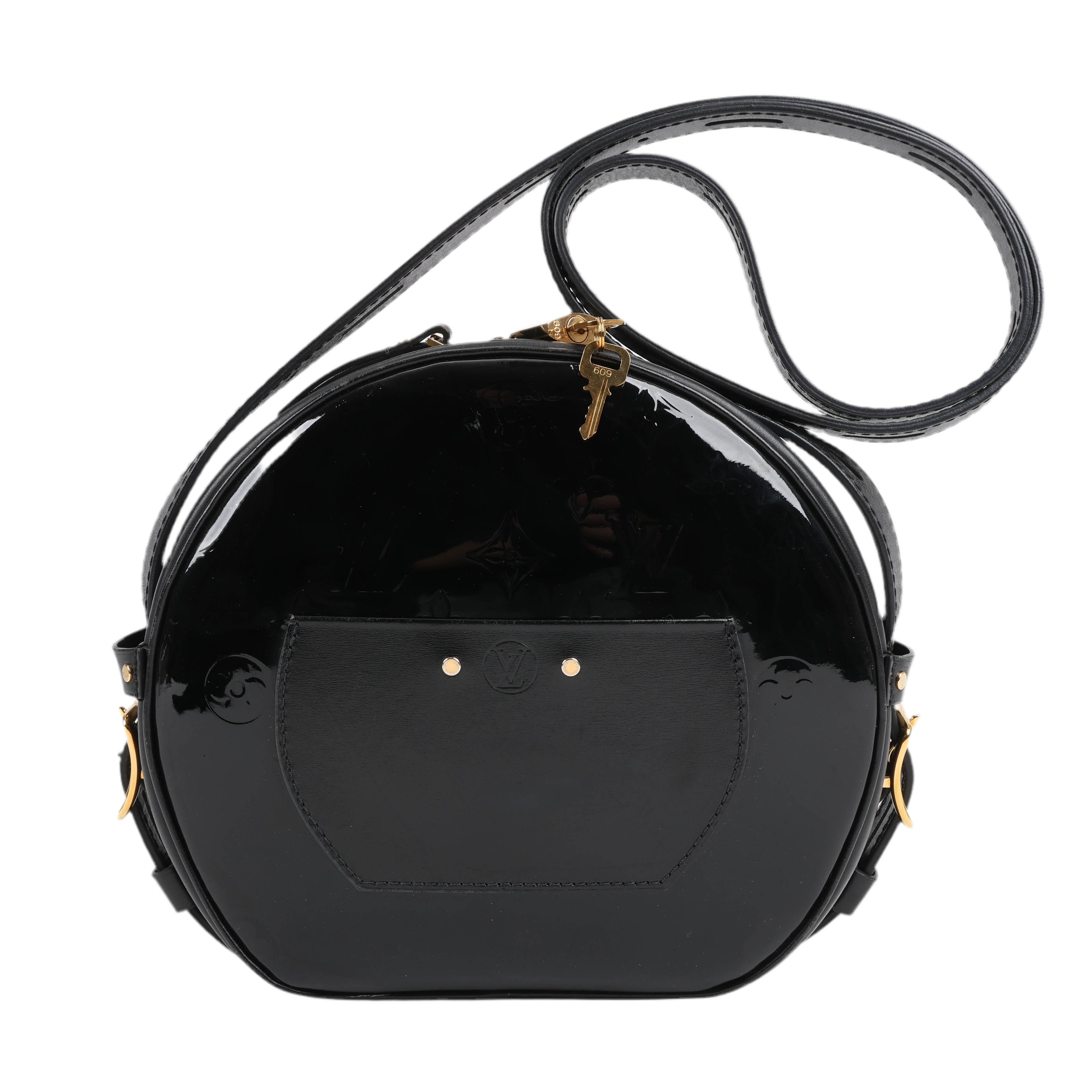 Louis Vuitton Boite Chapeau Souple Vernis Leather Crossbody Bag in Black M53999