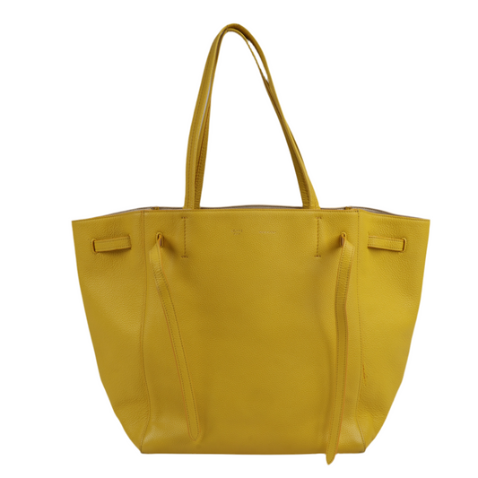 Celine Cabas Phantom Small Leather Shoulder Bag in Yellow