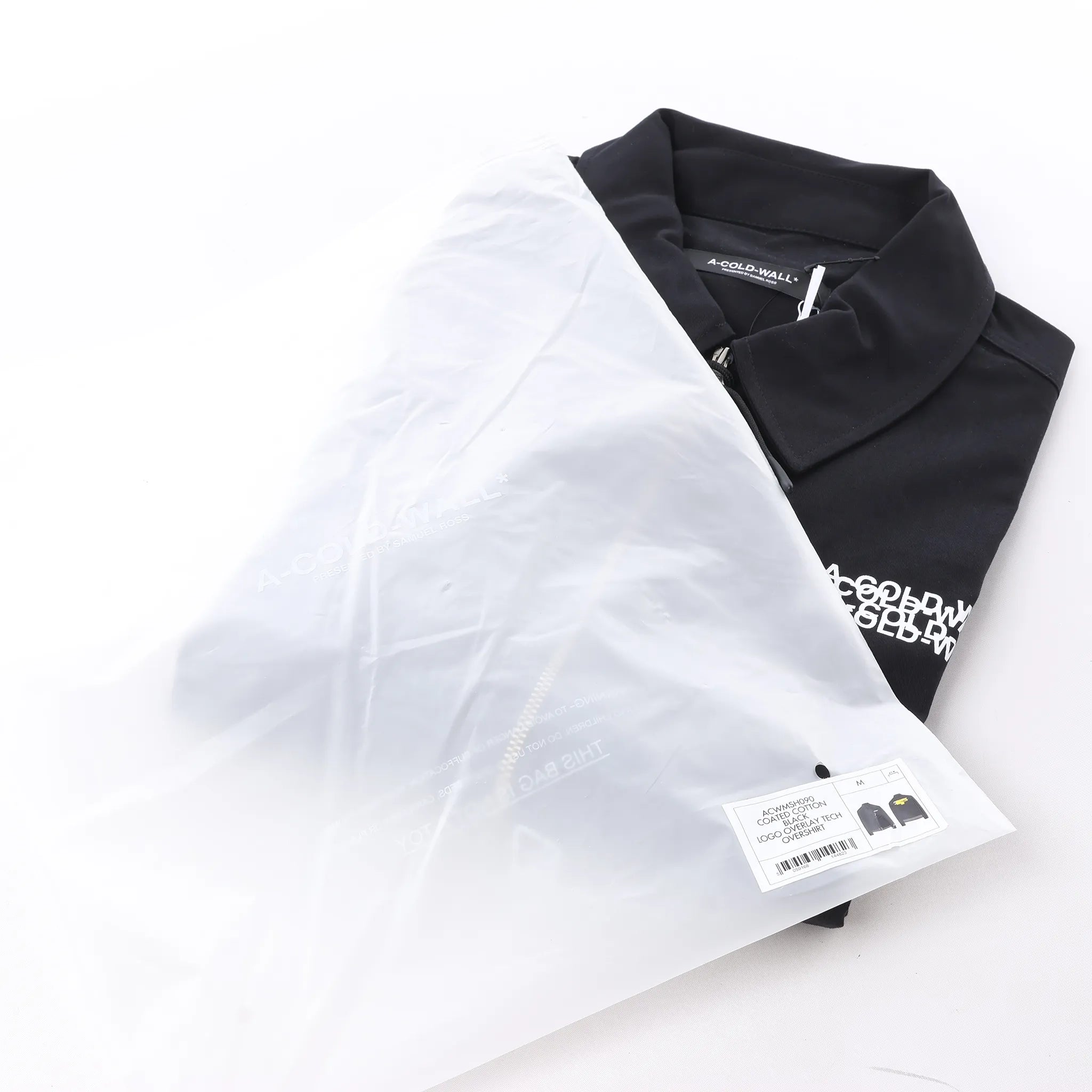 A-COLD-WALL* Logo Overlay Tech Jacket in Black, Size M