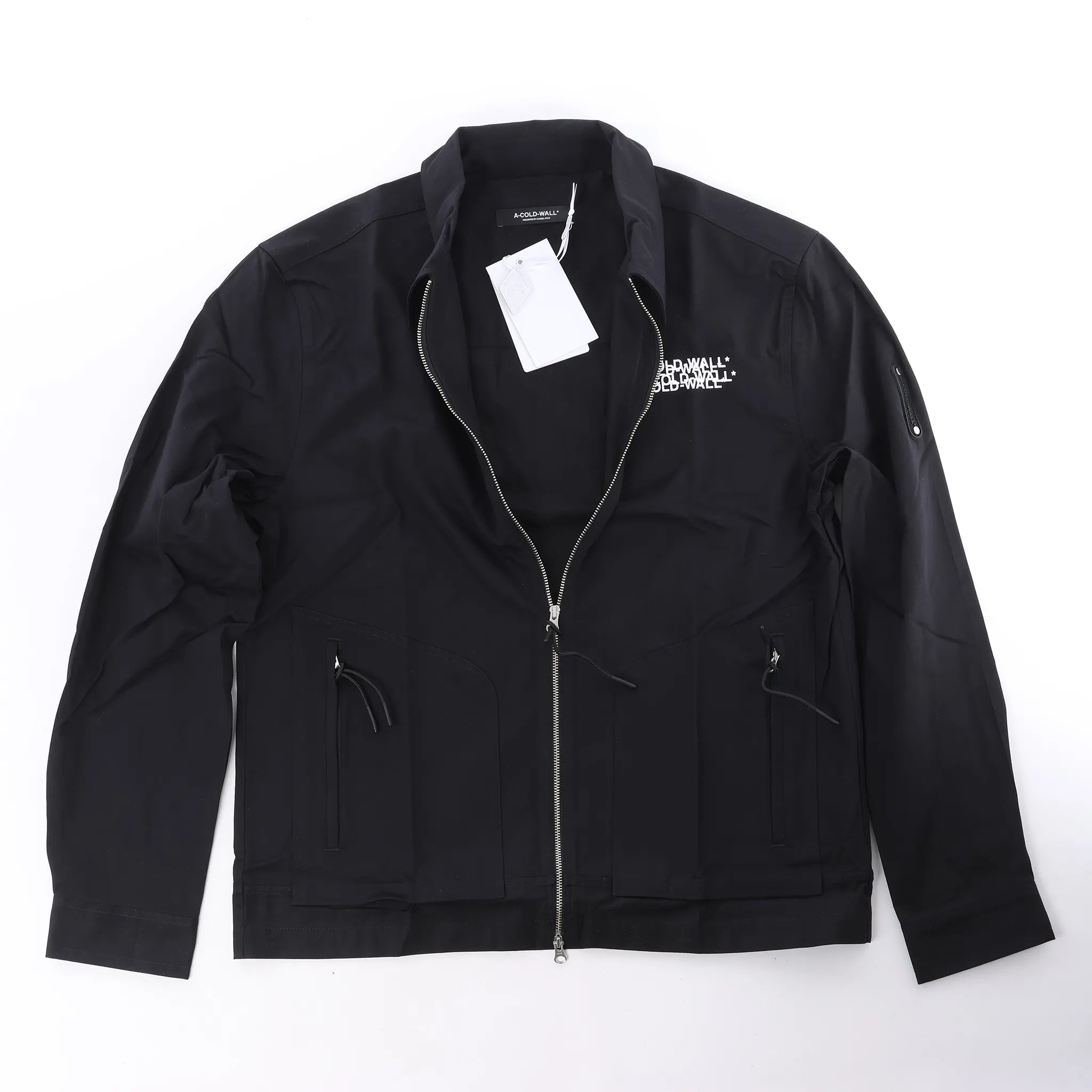 A-COLD-WALL* Logo Overlay Tech Jacket in Black, Size M