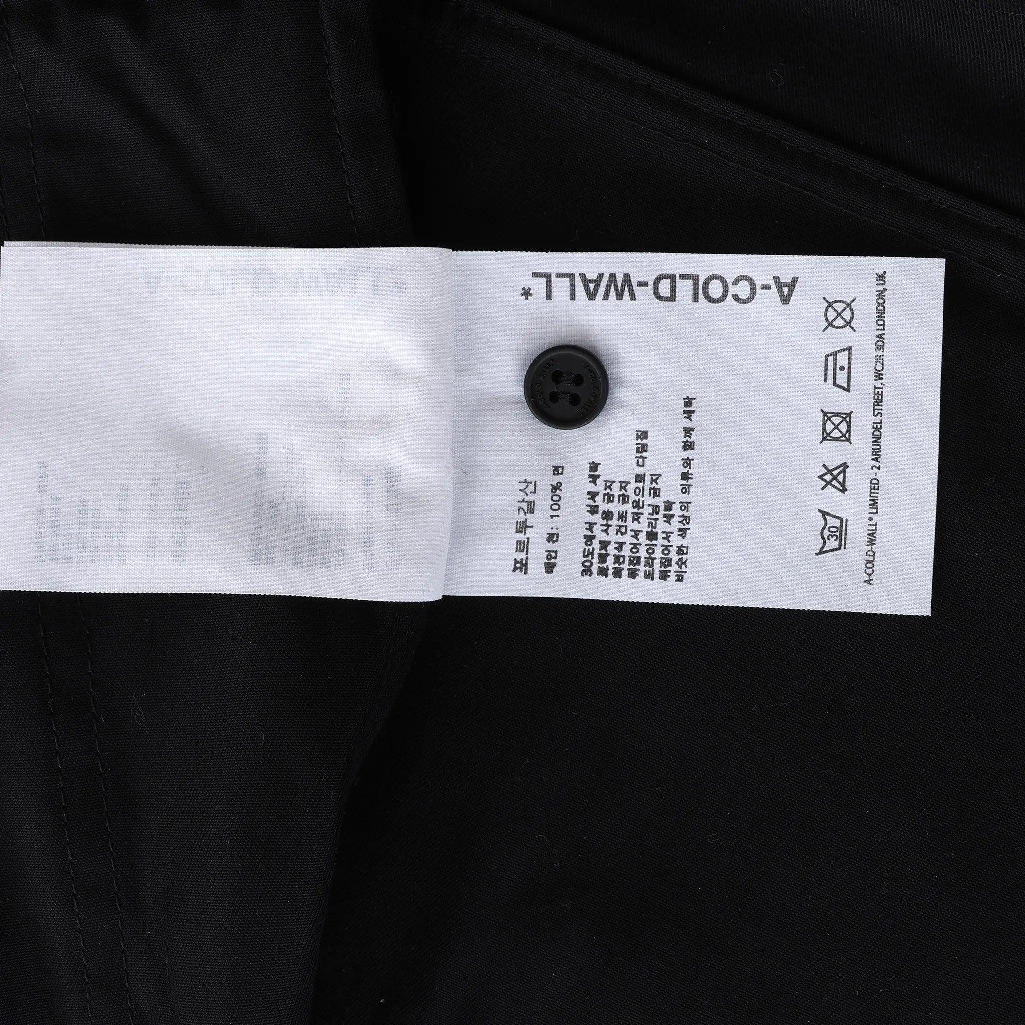 A-COLD-WALL* Logo Overlay Tech Jacket in Black, Size M