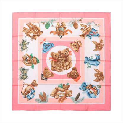 Hermes Carré 90 "CONFIDENTS DESCOEURS " Silk handkerchief in Pink