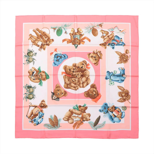 Hermes Carré 90 " CONFIDENTS DESCOEURS " Mouchoir en soie rose