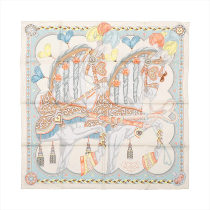Hermes Carré 90 "HARNAIS DE COEUR" Silk handkerchief in Multicolor