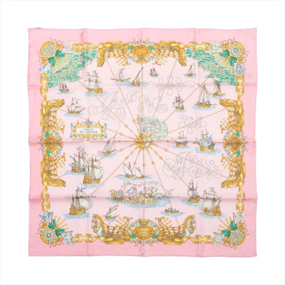 Hermes Carré 90 "VOILES DE LUMIERE" Silk handkerchief in Pink