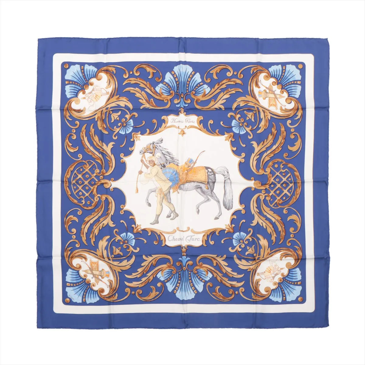 Hermes Carré 90 "Cheval Turc" 100% Silk Scarf