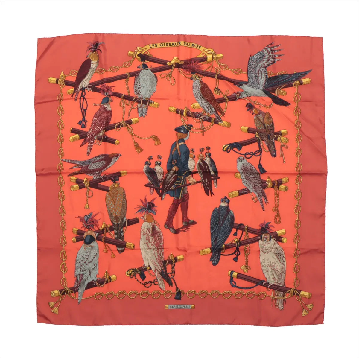 Hermès Carré 90 "LES OISEAUX DU ROY" Silk Scarf