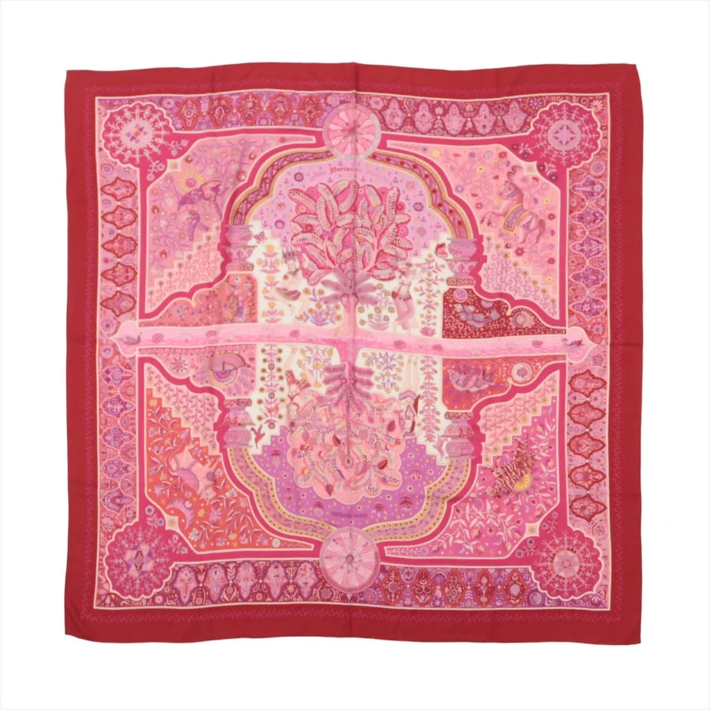 Hermès Bufanda Carré Géant "De La Mer Au Ciel" de cachemir y seda en rosa