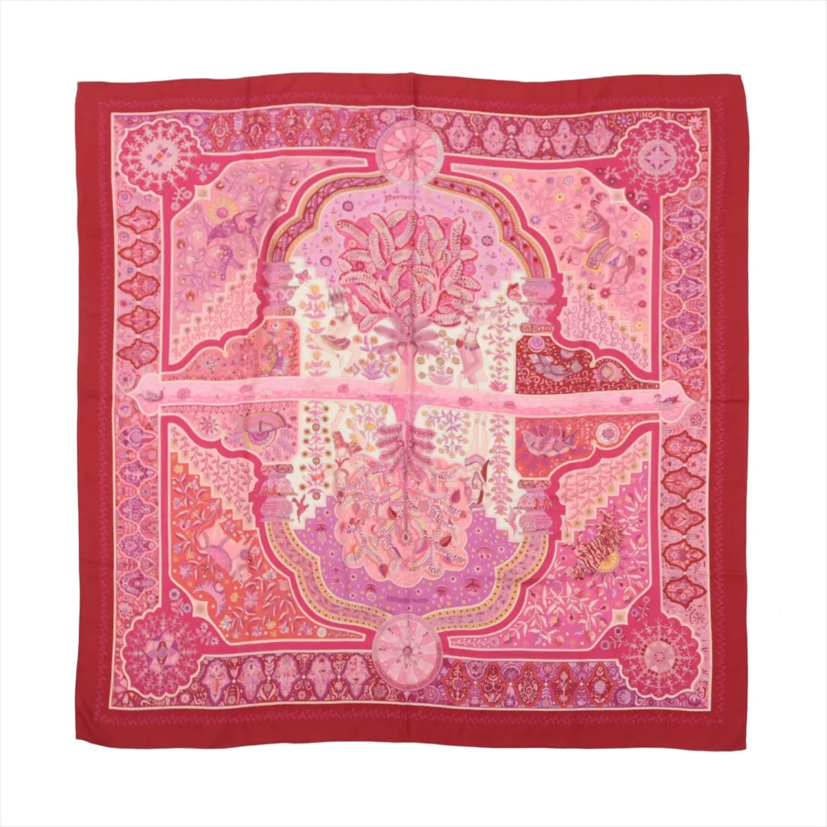 Hermès Bufanda Carré Géant "De La Mer Au Ciel" de cachemir y seda en rosa