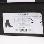 AQUAZZURA Heeled Velvet Ankle Sock Boots Tonal Baroque Tapestry in Black, Size 35.5 EU