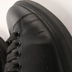 Alexander McQueen Runway Glitter-Heeled Leather Platform Trainers in Black, Size 39 EU