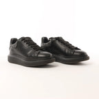 Alexander McQueen Runway Glitter-Heeled Leather Platform Trainers in Black, Size 39 EU