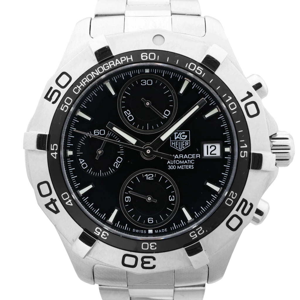 TAG Heuer Aquaracer Chrono Date CAF2110 RRZ8031 Black Dial Steel