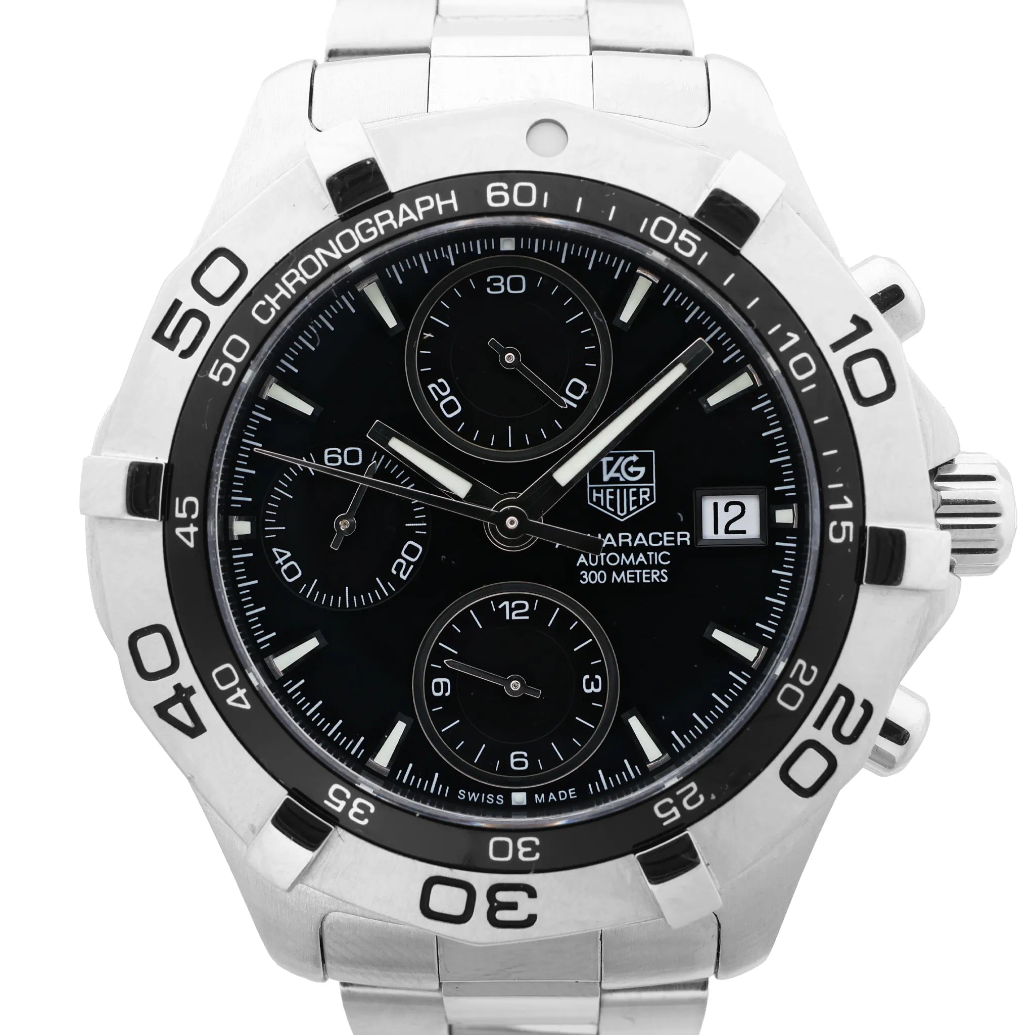 TAG Heuer Aquaracer Chrono Date CAF2110 RRZ8031 Black Dial Steel