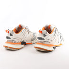 Balenciaga Track Panel Style Mesh and Nylon Sneakers in White x Orange, Size 41 EU