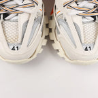 Balenciaga Track Panel Style Mesh and Nylon Sneakers in White x Orange, Size 41 EU