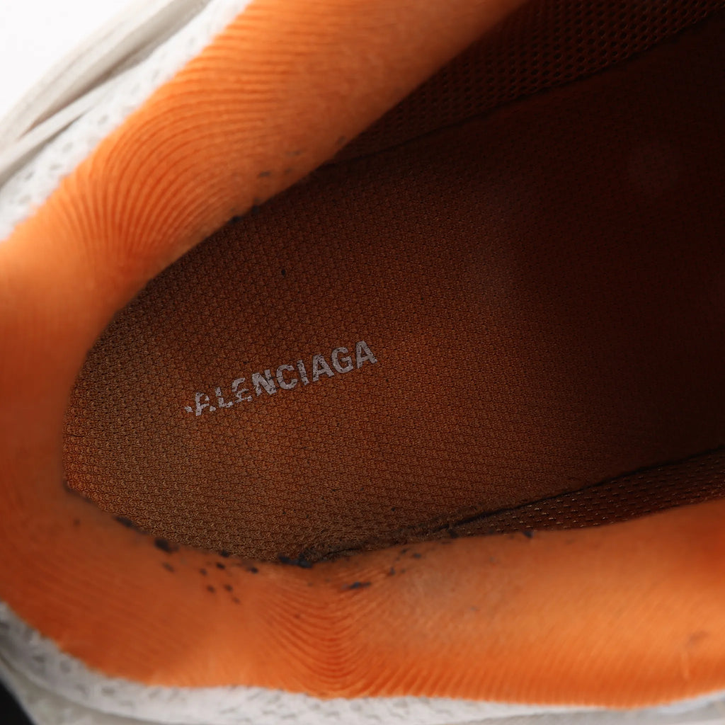 Balenciaga Track Panel Style Mesh and Nylon Sneakers in White x Orange, Size 41 EU