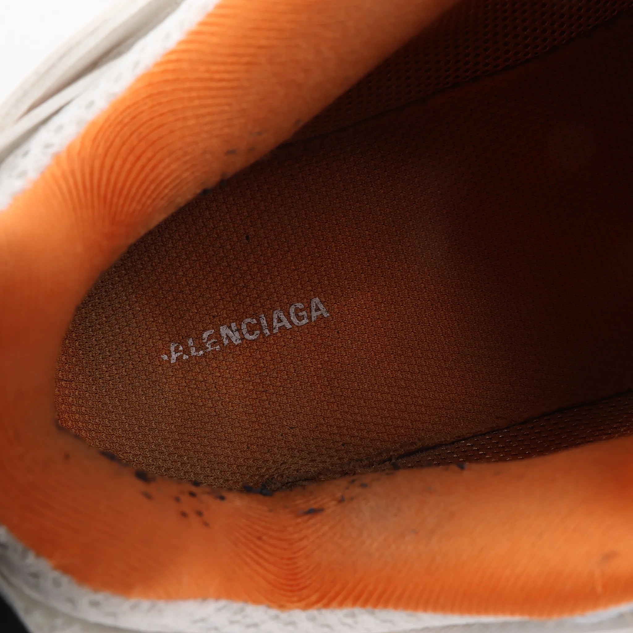 Balenciaga Track Panel Style Mesh and Nylon Sneakers in White x Orange, Size 41 EU