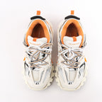 Balenciaga Track Panel Style Mesh and Nylon Sneakers in White x Orange, Size 41 EU