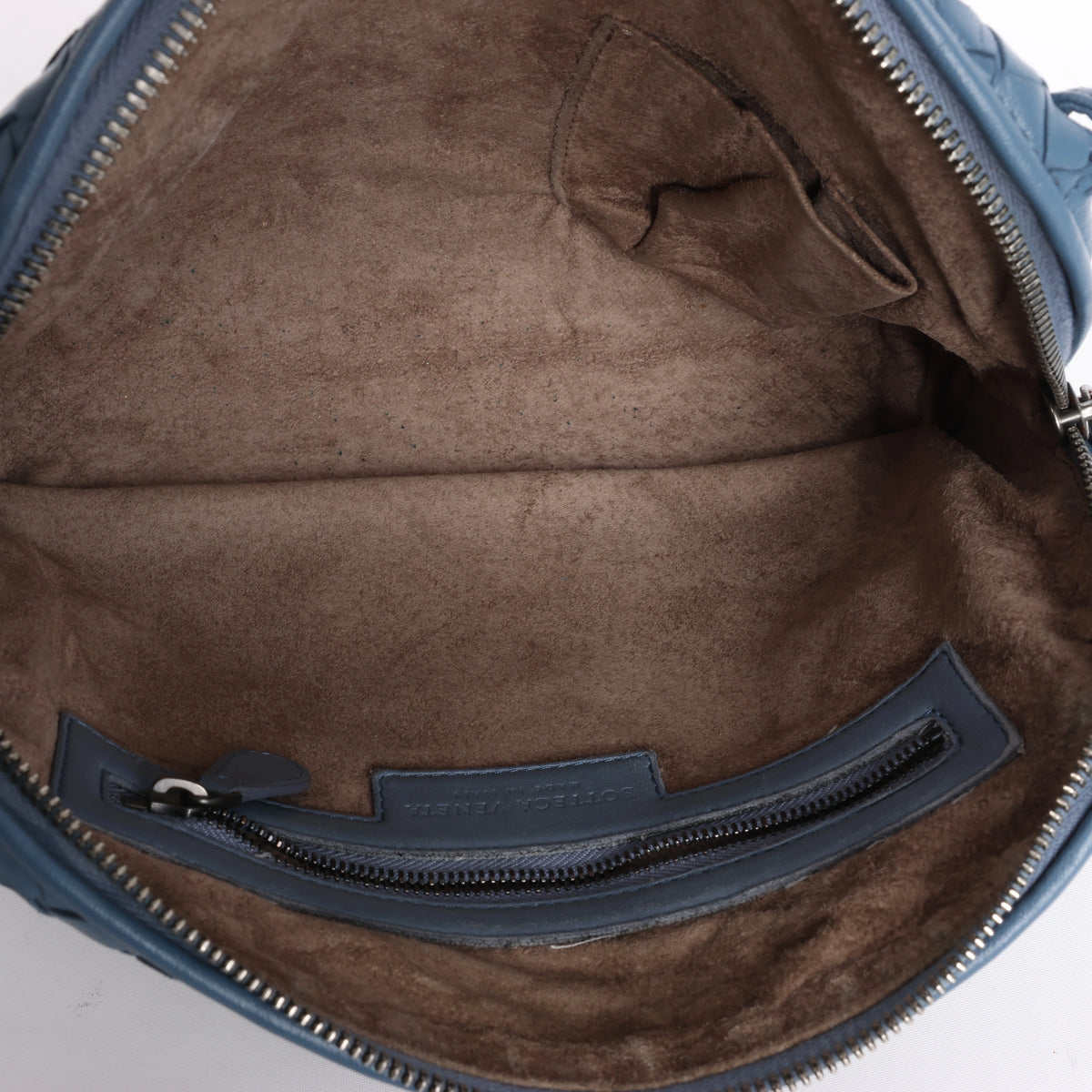 Bottega Veneta Nodini Intrecciato Leather Crossbody Bag in Blue