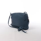 Bottega Veneta Nodini Intrecciato Leather Crossbody Bag in Blue