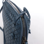Bottega Veneta Nodini Intrecciato Leather Crossbody Bag in Blue