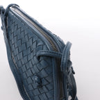 Bottega Veneta Nodini Intrecciato Leather Crossbody Bag in Blue