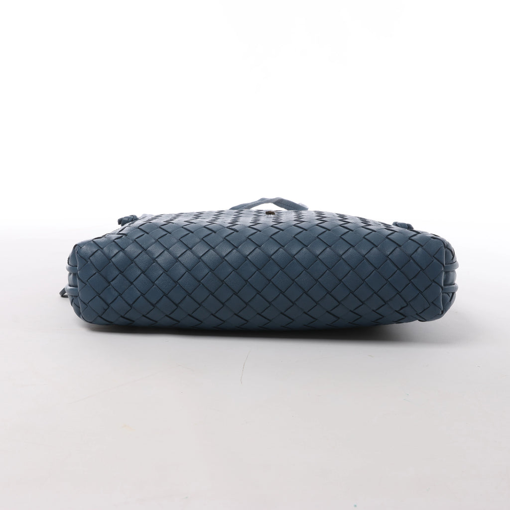 Bottega Veneta Nodini Intrecciato Leather Crossbody Bag in Blue