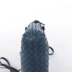 Bottega Veneta Nodini Intrecciato Leather Crossbody Bag in Blue