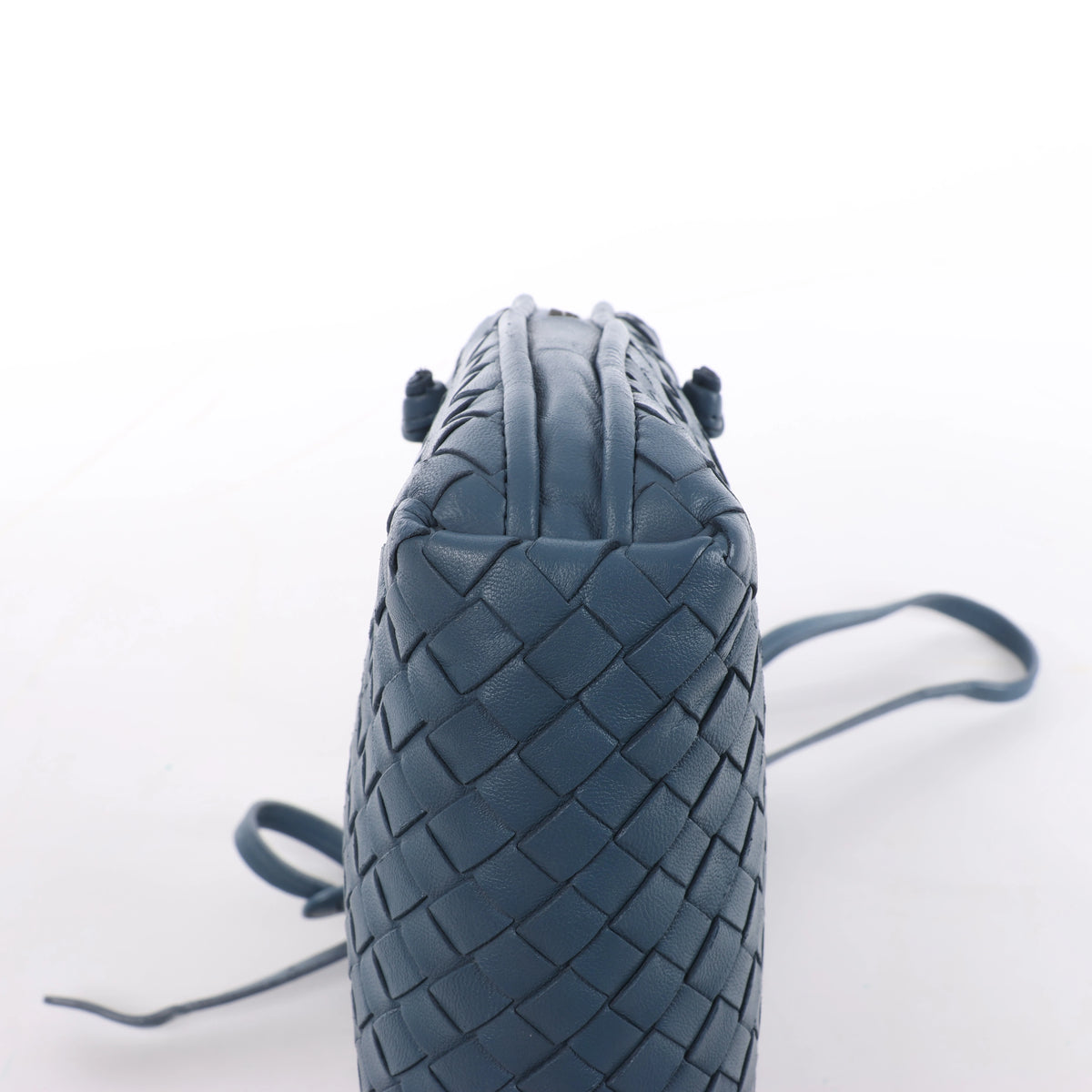 Bottega Veneta Nodini Intrecciato Leather Crossbody Bag in Blue