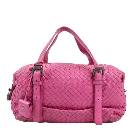 BOTTEGA VENETA Intrecciato Leather Handbag in Pink