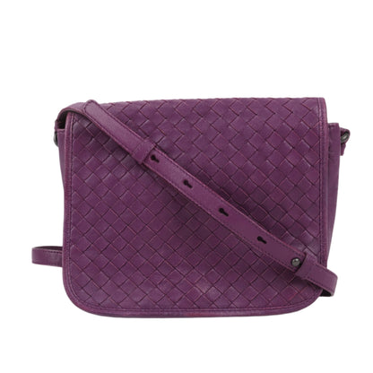 BOTTEGA VENETA Intrecciato Leather Shoulder Bag in Purple