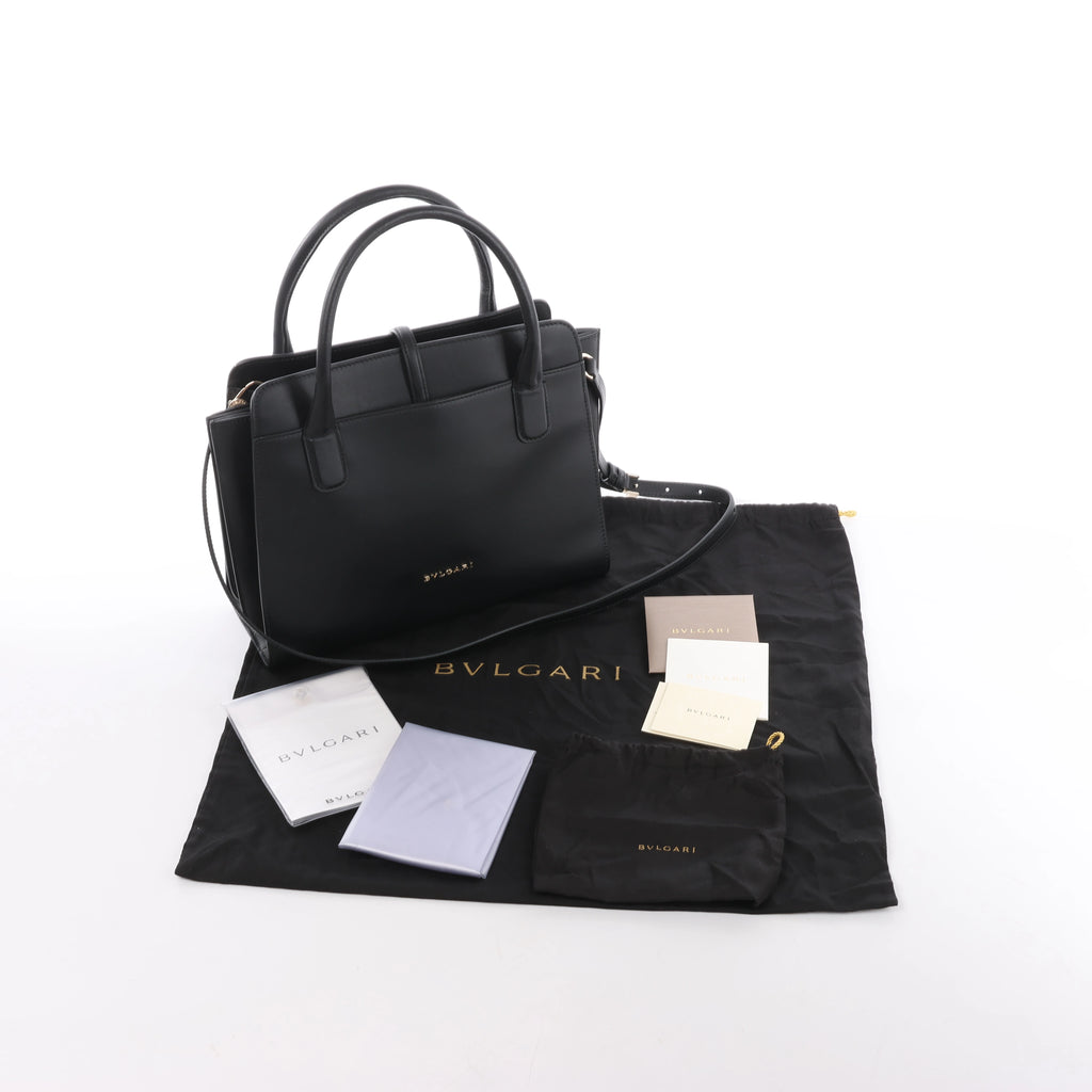 Bolso de mano BVLGARI ALBA de piel de dos vías en beige