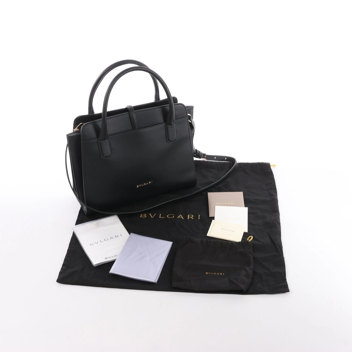 Bolso de mano BVLGARI ALBA de piel de dos vías en beige