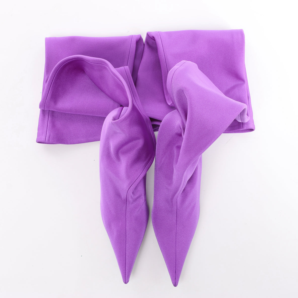 Balenciaga Knife Spandex Pointed Toe Thigh High Boots in Purple, Size EU 37