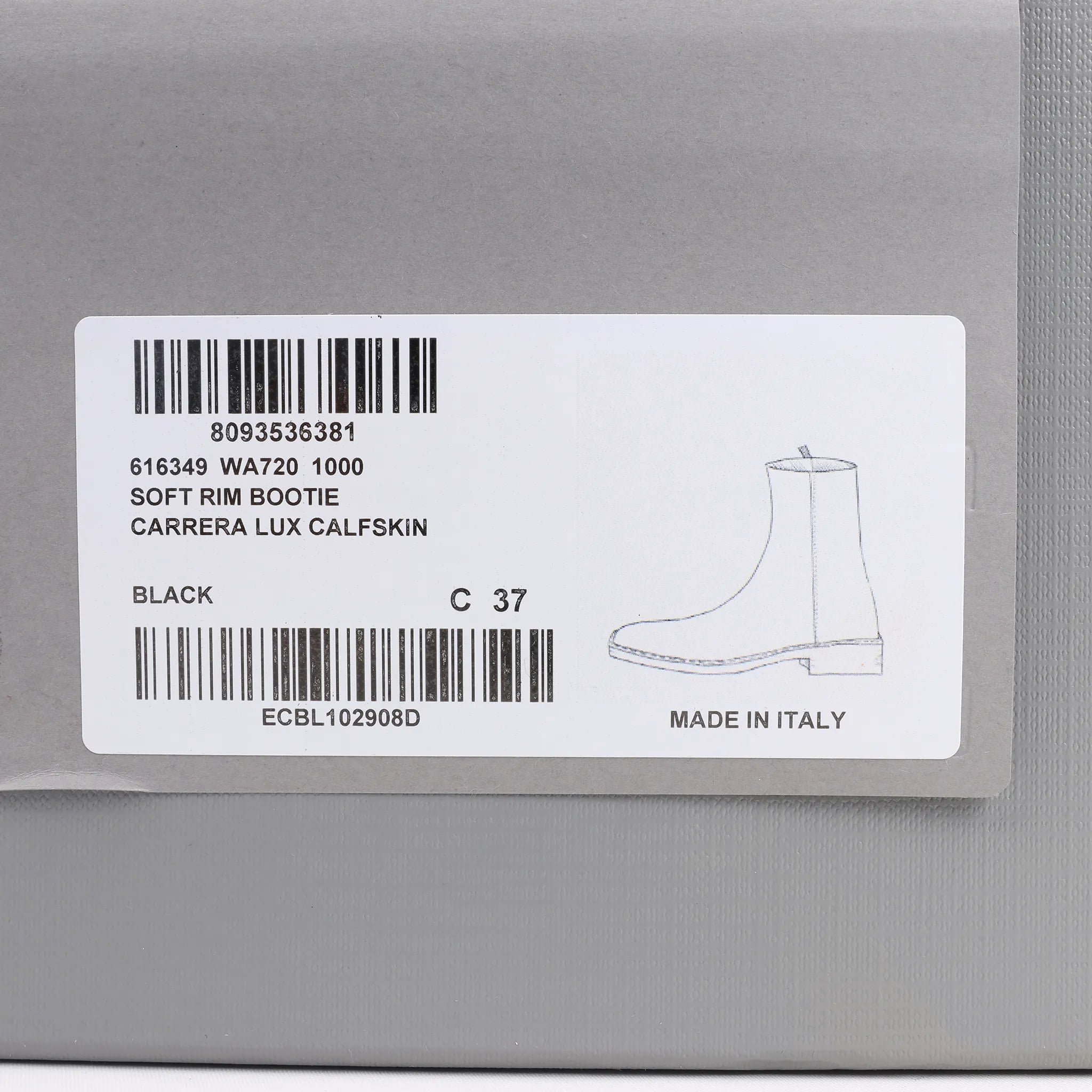 Balenciaga BB Logo Leather Ankle Boots in Black 616349, Size 37 EU