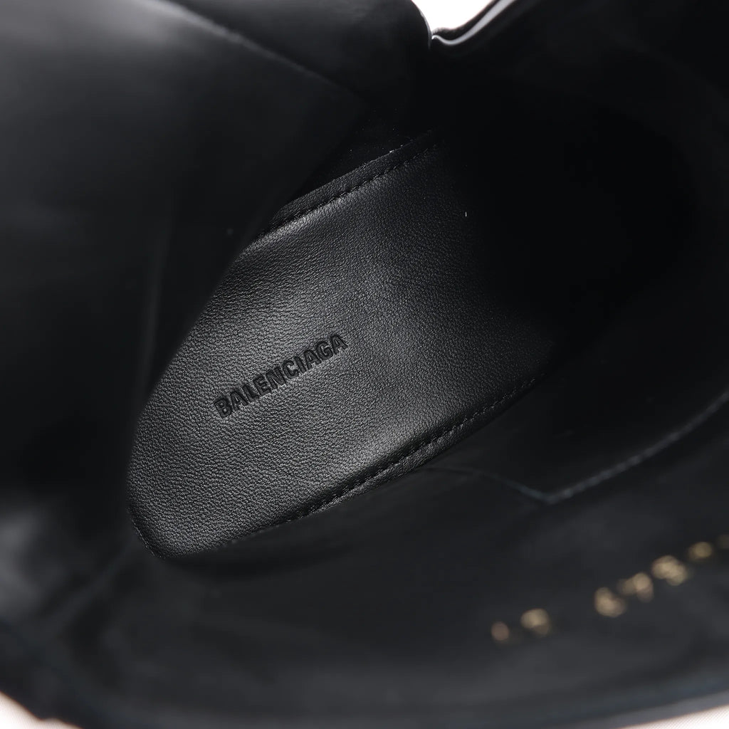 Balenciaga BB Logo Leather Ankle Boots in Black 616349, Size 37 EU