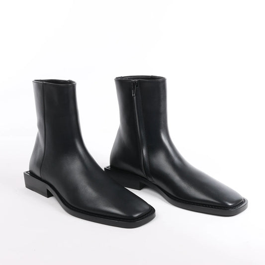 Balenciaga BB Logo Leather Ankle Boots in Black 616349, Size 37 EU