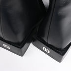 Balenciaga BB Logo Leather Ankle Boots in Black 616349, Size 37 EU