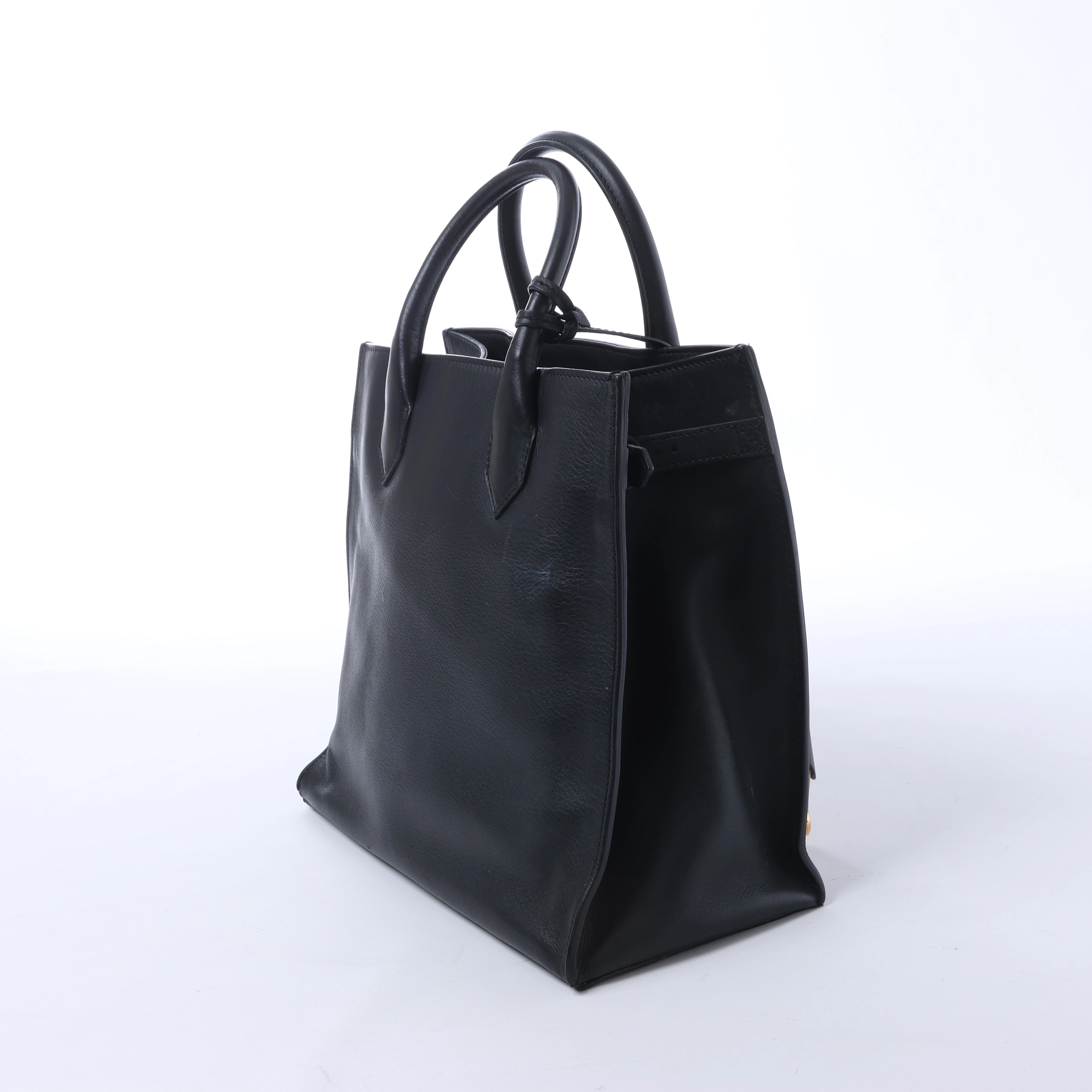 Balenciaga Padlock All Afternoon Leather Handbag in Black 305593