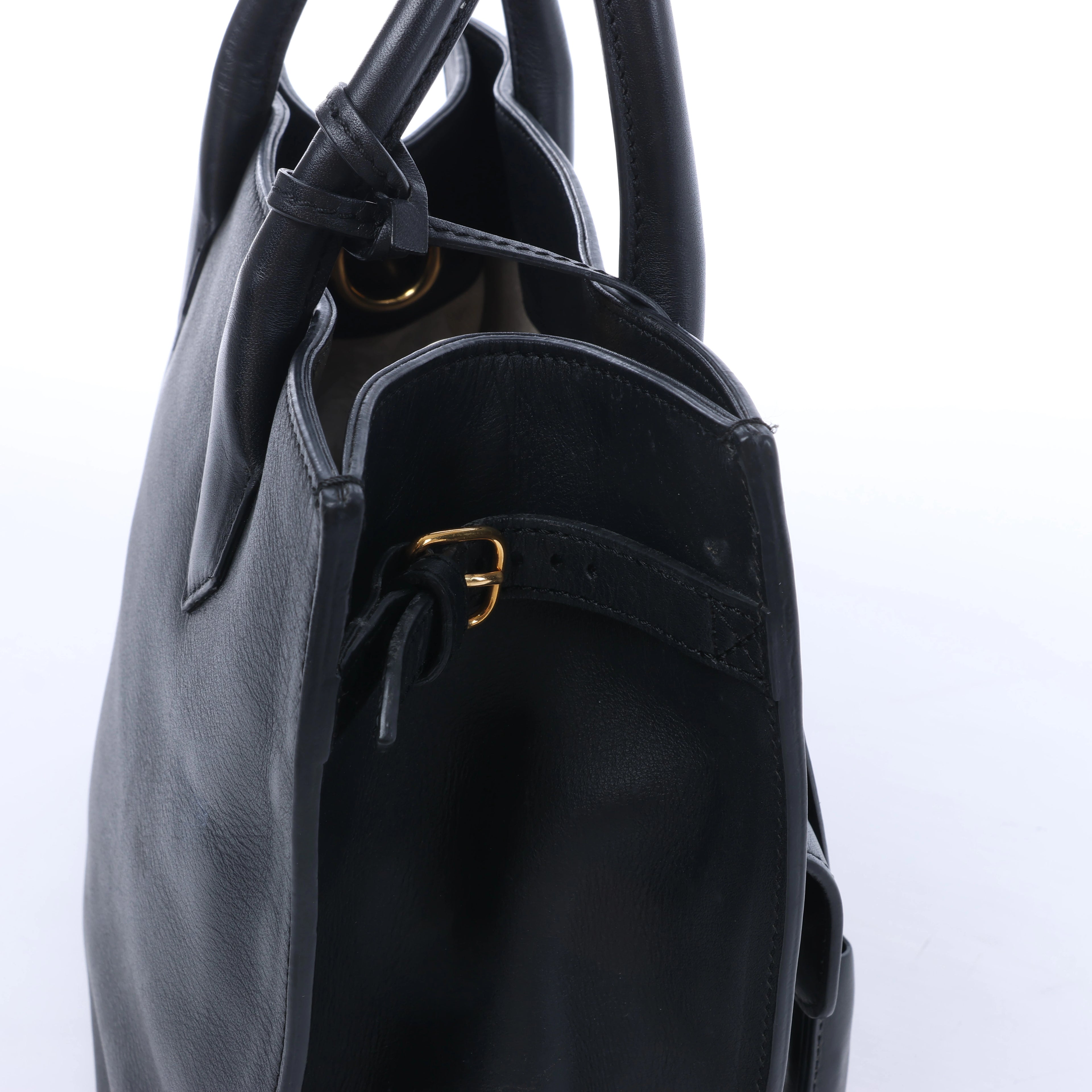 Balenciaga Padlock All Afternoon Leather Handbag in Black 305593