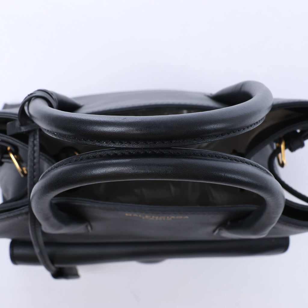 Balenciaga Padlock All Afternoon Leather Handbag in Black 305593