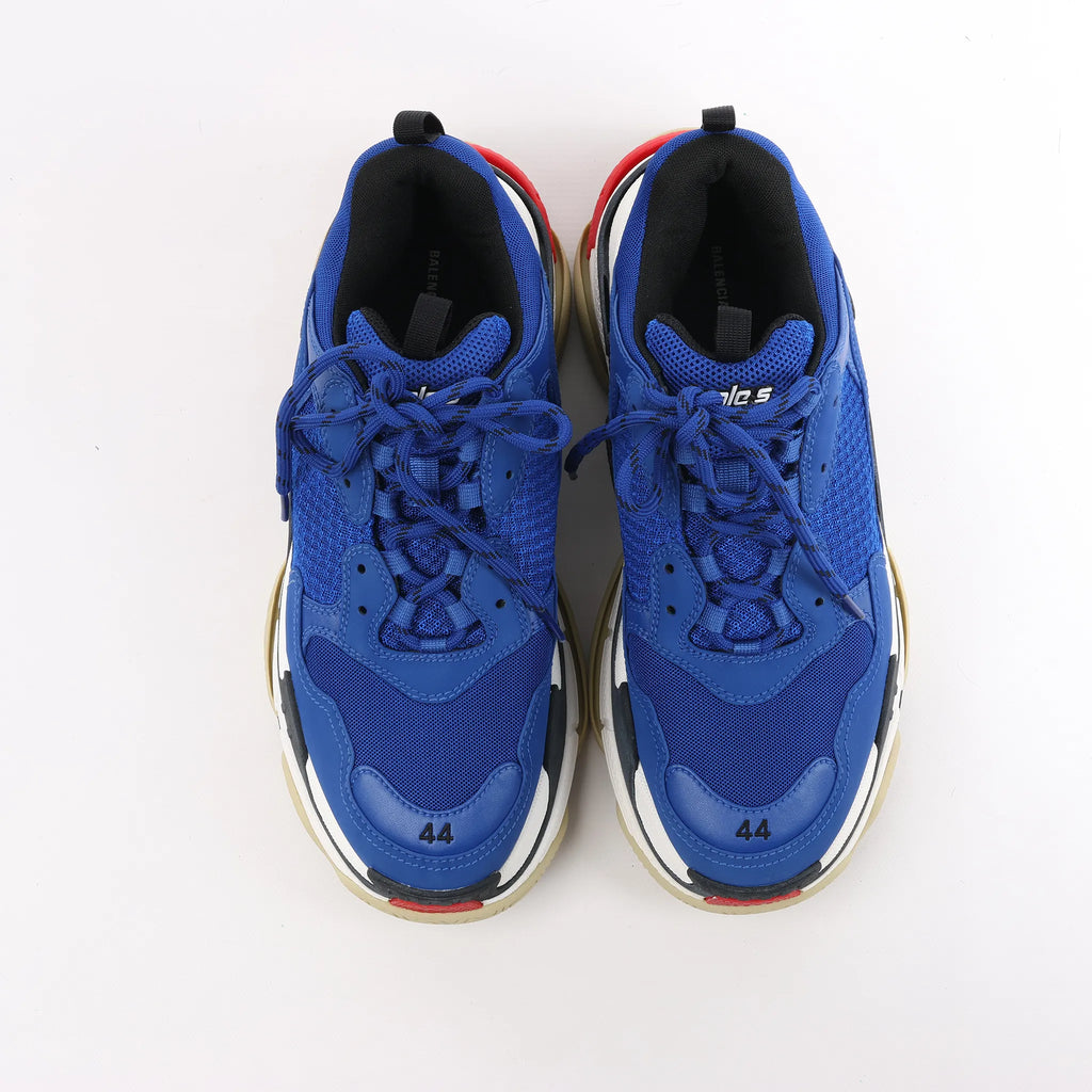 Balenciaga Triple S Leather Sneakers in Blue 536737, Size 44 EU