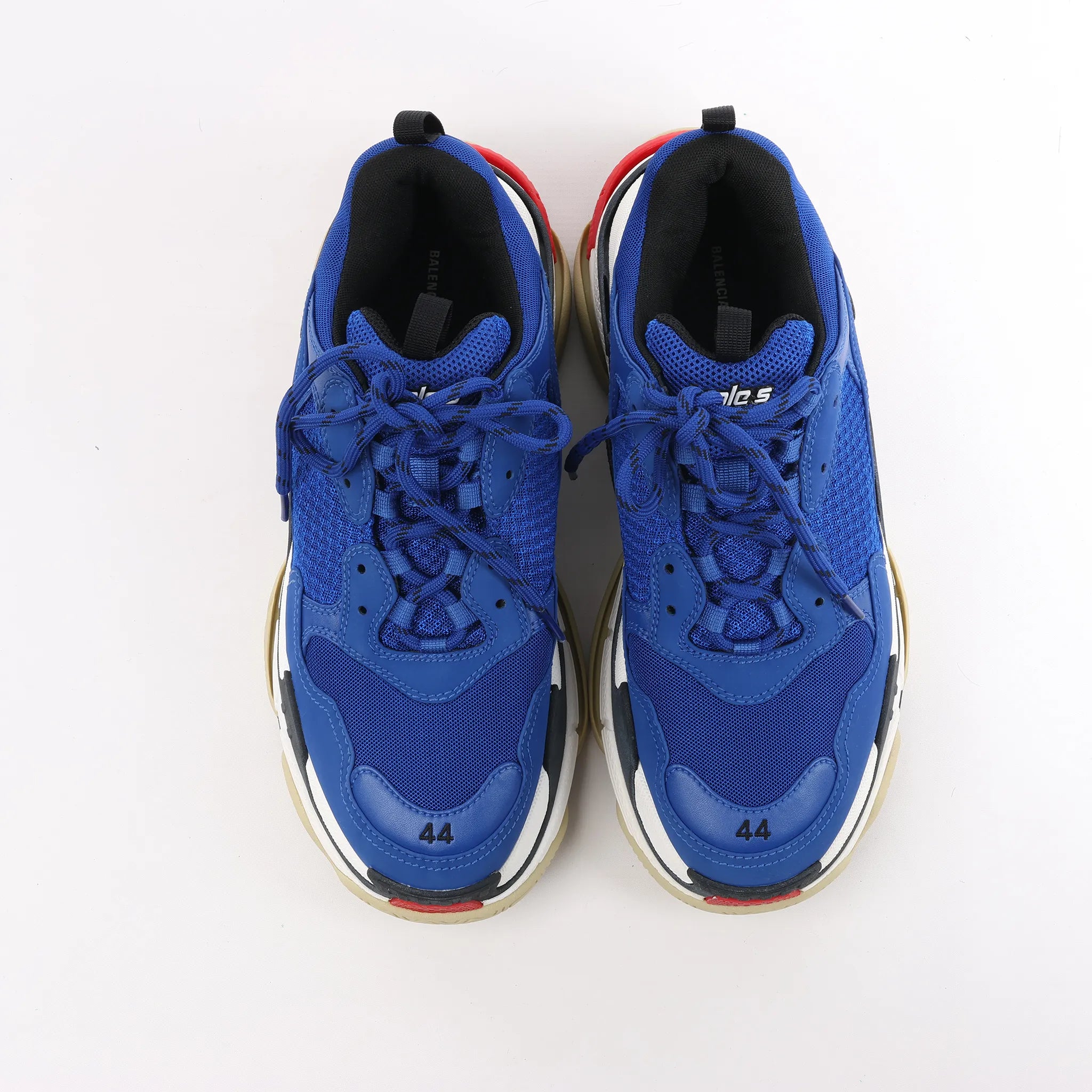 Balenciaga Triple S Leather Sneakers in Blue 536737, Size 44 EU